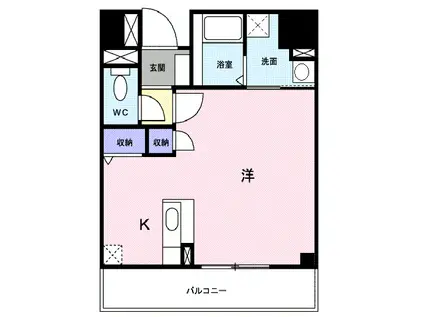 ユノディエール(ワンルーム/6階)の間取り写真