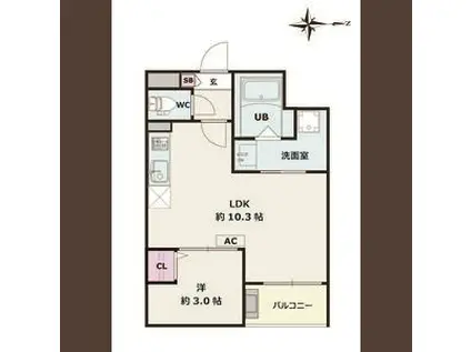 JACK SOTOSHINI(1LDK/1階)の間取り写真