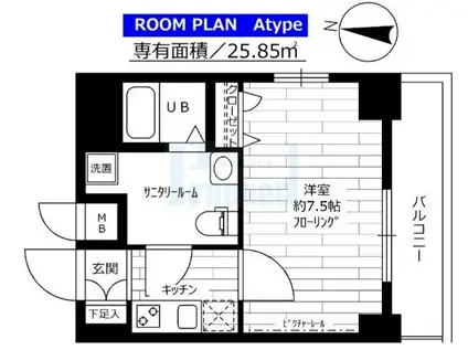ステージファースト西巣鴨(1K/10階)の間取り写真