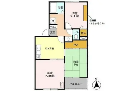 ボナール(3DK/3階)の間取り写真