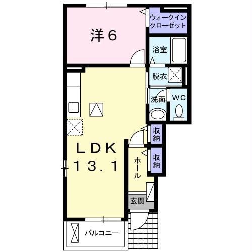 クラシオン(1LDK/1階)の間取り写真