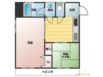 名北ビル(2DK/4階)の間取り写真