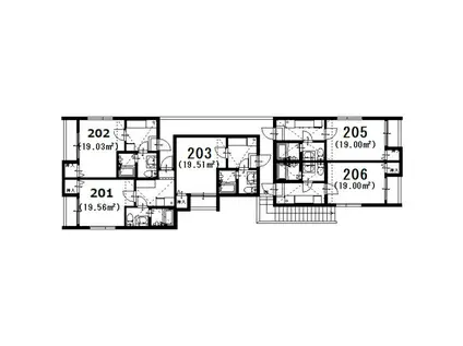 ヒロアーカ新守山(1K/2階)の間取り写真