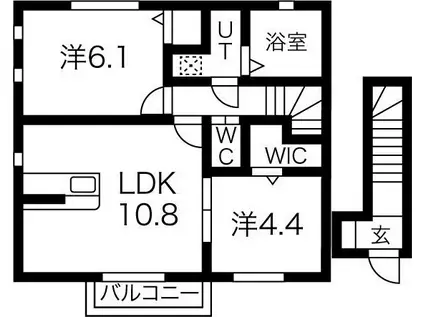 DI AMANT DEUX棟(2LDK/2階)の間取り写真