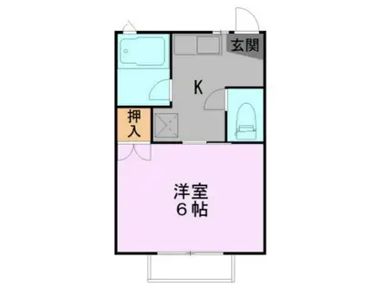 はねだハイツ(1K/2階)の間取り写真