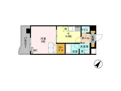 サンウィングSII(1K/3階)の間取り写真