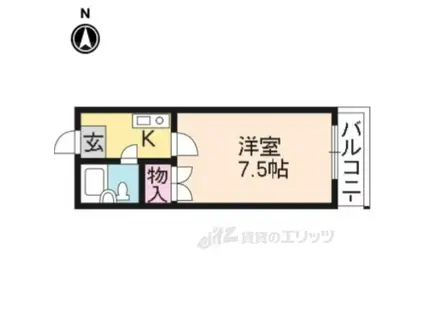 セゾン東寺(1K/3階)の間取り写真