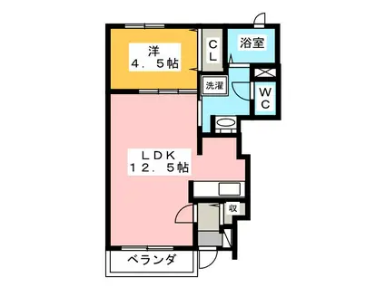 ＪＲ紀勢本線 松阪駅 徒歩35分 2階建 築15年(1LDK/1階)の間取り写真