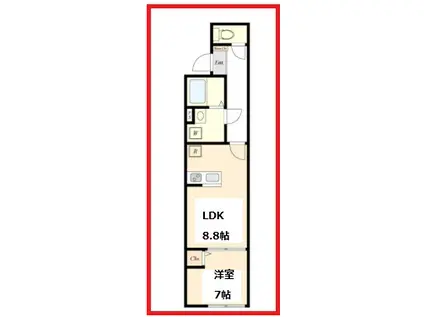 エイチダブリューヒルズ東日暮里(1LDK/4階)の間取り写真