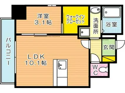 GRACE COURT SUNATU(1LDK/8階)の間取り写真