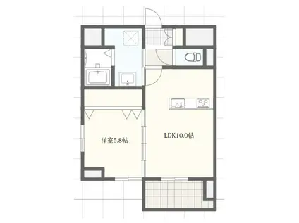 シェヌー白山(1LDK/8階)の間取り写真