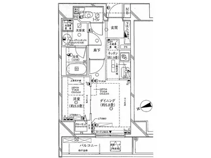 プリムローズ駒込(1DK/8階)の間取り写真