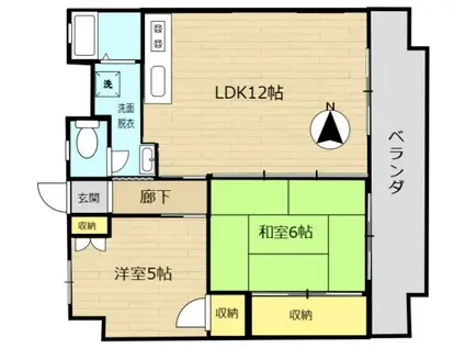 カーサM1 103(2LDK/1階)の間取り写真