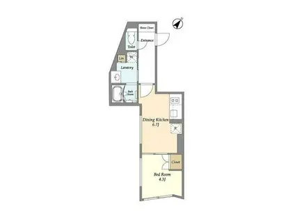 リビオメゾン都立大学(1DK/1階)の間取り写真