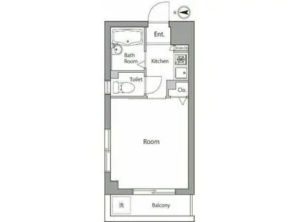 アーバンシャトー早稲(1K/2階)の間取り写真