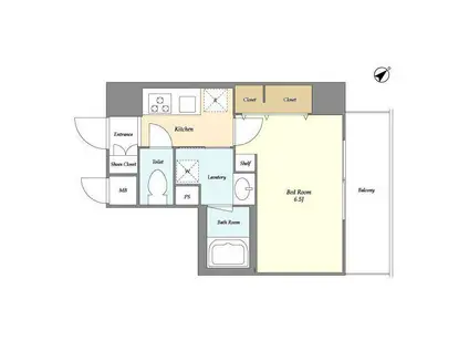 ミレドゥーエ門前仲町(1K/5階)の間取り写真