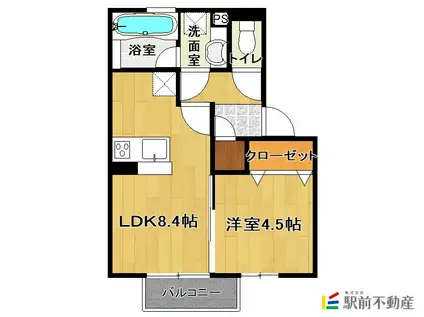 サングレイス(1LDK/2階)の間取り写真