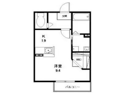シャインC(1K/2階)の間取り写真