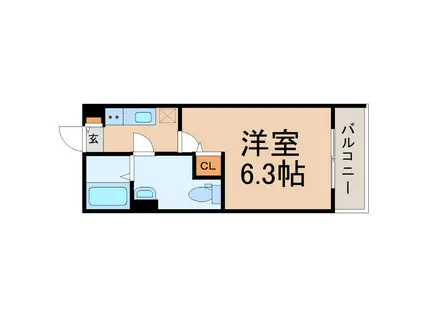 BLUE MOUNTAIN(1K/1階)の間取り写真