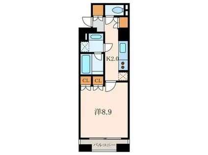 PARK AXIS麻布仙台坂(1K/3階)の間取り写真