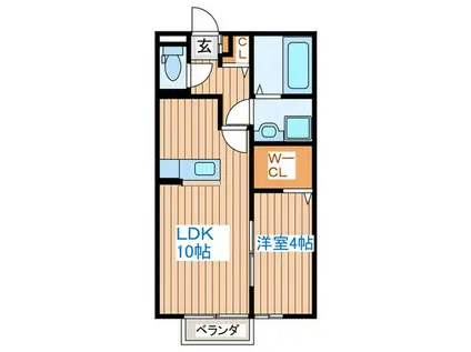 シャルマンコート杜A(1LDK/1階)の間取り写真