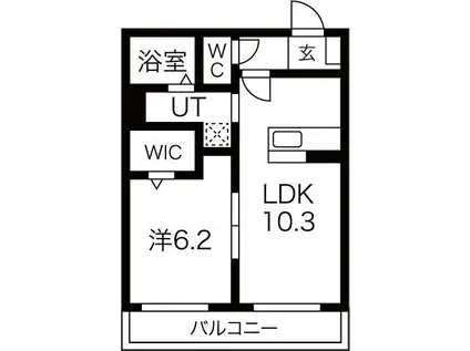アステローペASTEROPE(1LDK/2階)の間取り写真