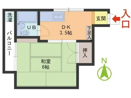 メゾン大坂(1DK/1階)の間取り写真