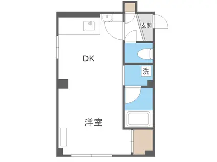 ツインコートB(1DK/4階)の間取り写真