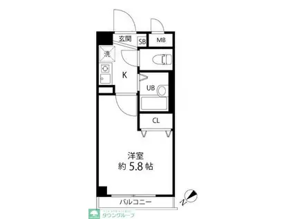 TS GARDEN中野(1K/2階)の間取り写真
