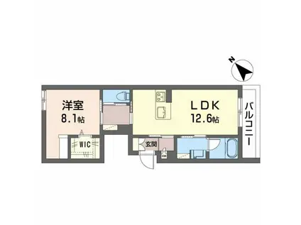 シャーメゾン松阪中央(1LDK/1階)の間取り写真