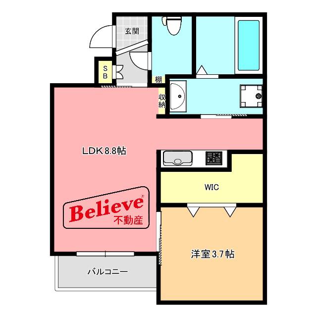 CHERIM西鉄久留米IV(1LDK/1階)の間取り写真