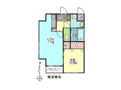カーサそうえん(1LDK/3階)の間取り写真