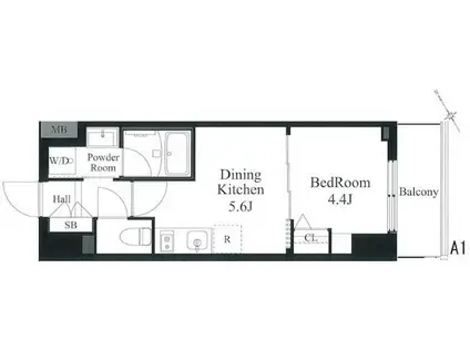 ラティエラ秋葉原(1DK/12階)の間取り写真