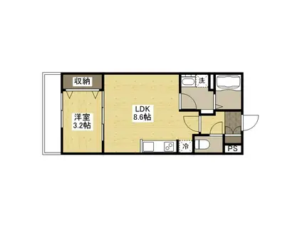 月光多治米(1LDK/3階)の間取り写真