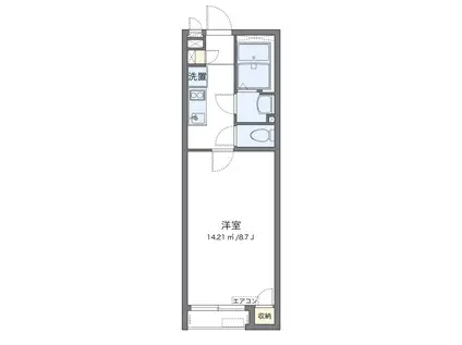 クレイノRUINA KIYOU(1K/1階)の間取り写真
