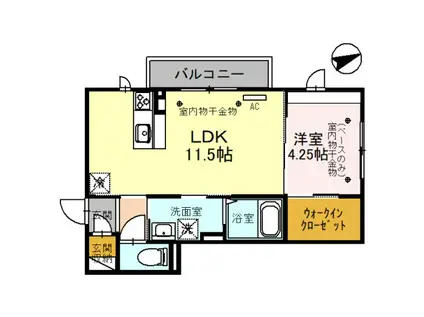 DH・GRAND SOLEIL(1LDK/2階)の間取り写真