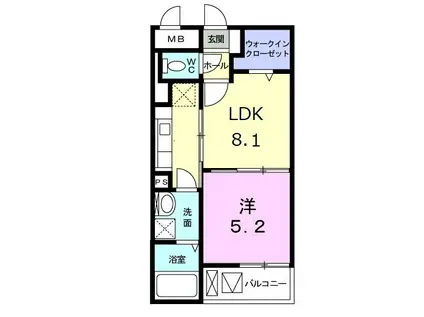 カーサベルデ(1LDK/4階)の間取り写真