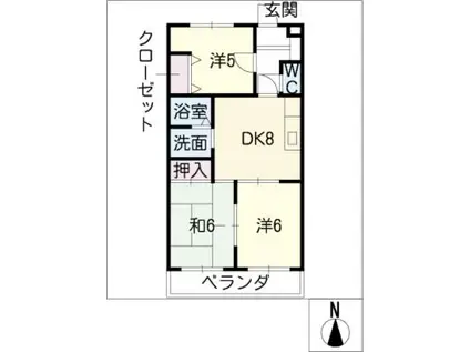 エターナル(3DK/3階)の間取り写真