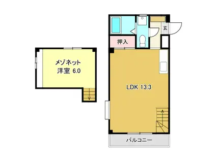 SINAJYURIME LANA(1LDK/4階)の間取り写真