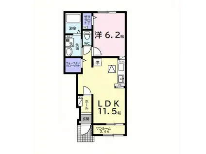 ドリーマーIII(1LDK/1階)の間取り写真