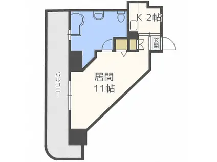 AMSTOWER南6条(1K/12階)の間取り写真