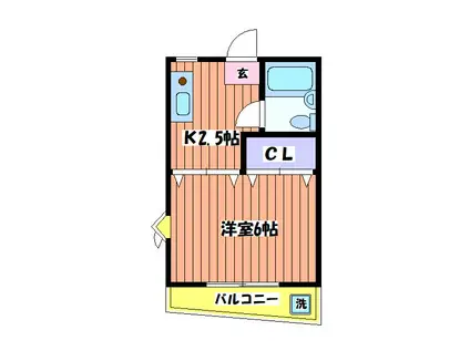 リバティハイツ(1K/1階)の間取り写真