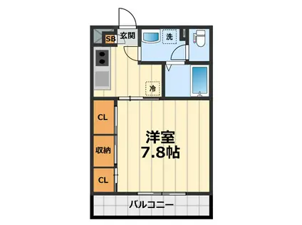 リブリ・翔 HABATAKI(1K/2階)の間取り写真