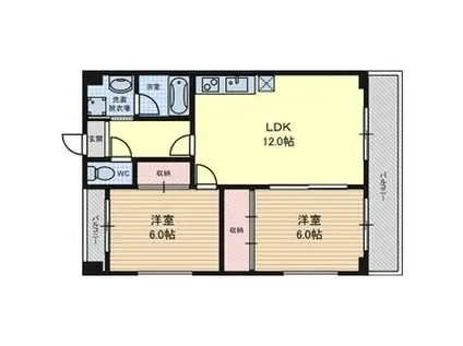 ルシア福船(2LDK/3階)の間取り写真