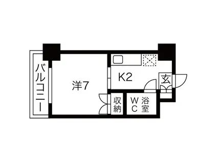 スタジオシティ(1K/7階)の間取り写真