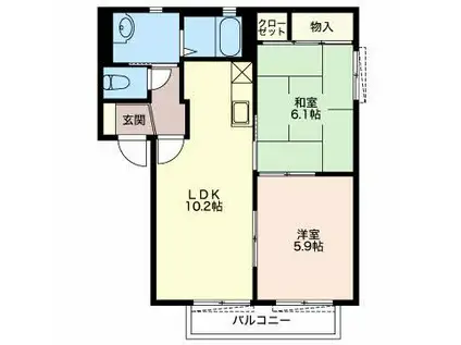 ペアハウス(2LDK/2階)の間取り写真