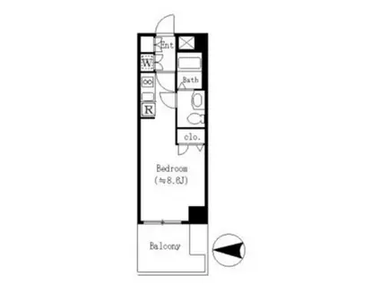 クロスレジデンス清澄白河(ワンルーム/6階)の間取り写真