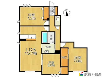 シャーメゾン・K(3LDK/1階)の間取り写真