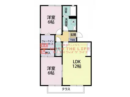 アークアムールI(2LDK/3階)の間取り写真