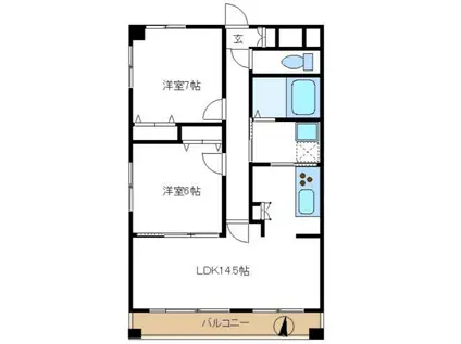 ベルフルール(2LDK/2階)の間取り写真